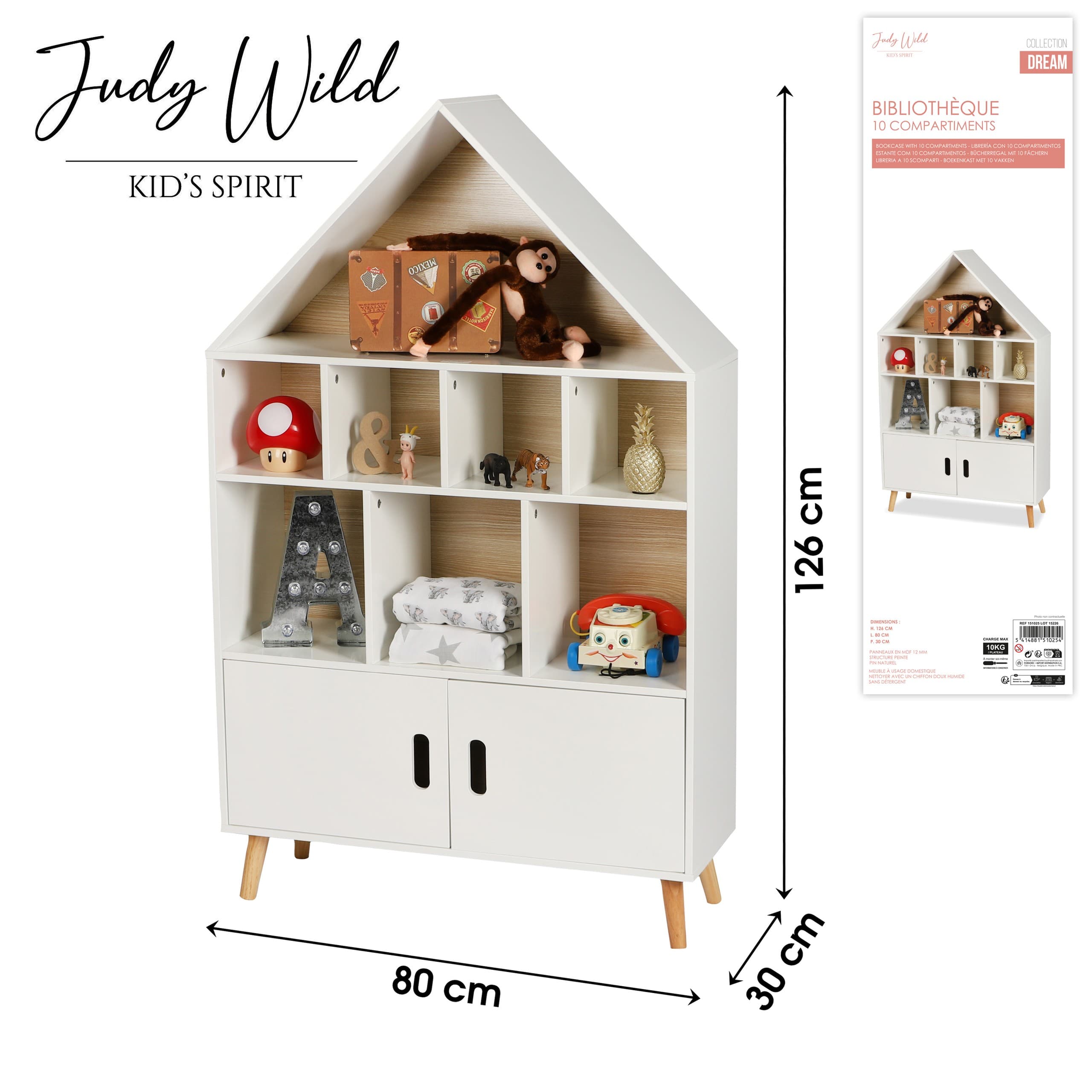 Bücherregal Dream House, 10 Fächer, 2 Türen — 2