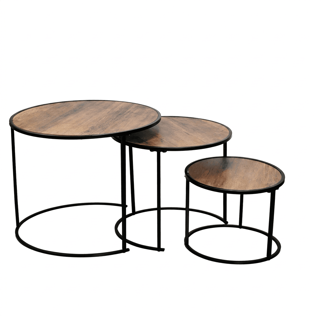 3er-Set Couchtische in drei Grössen, 30-50 cm
