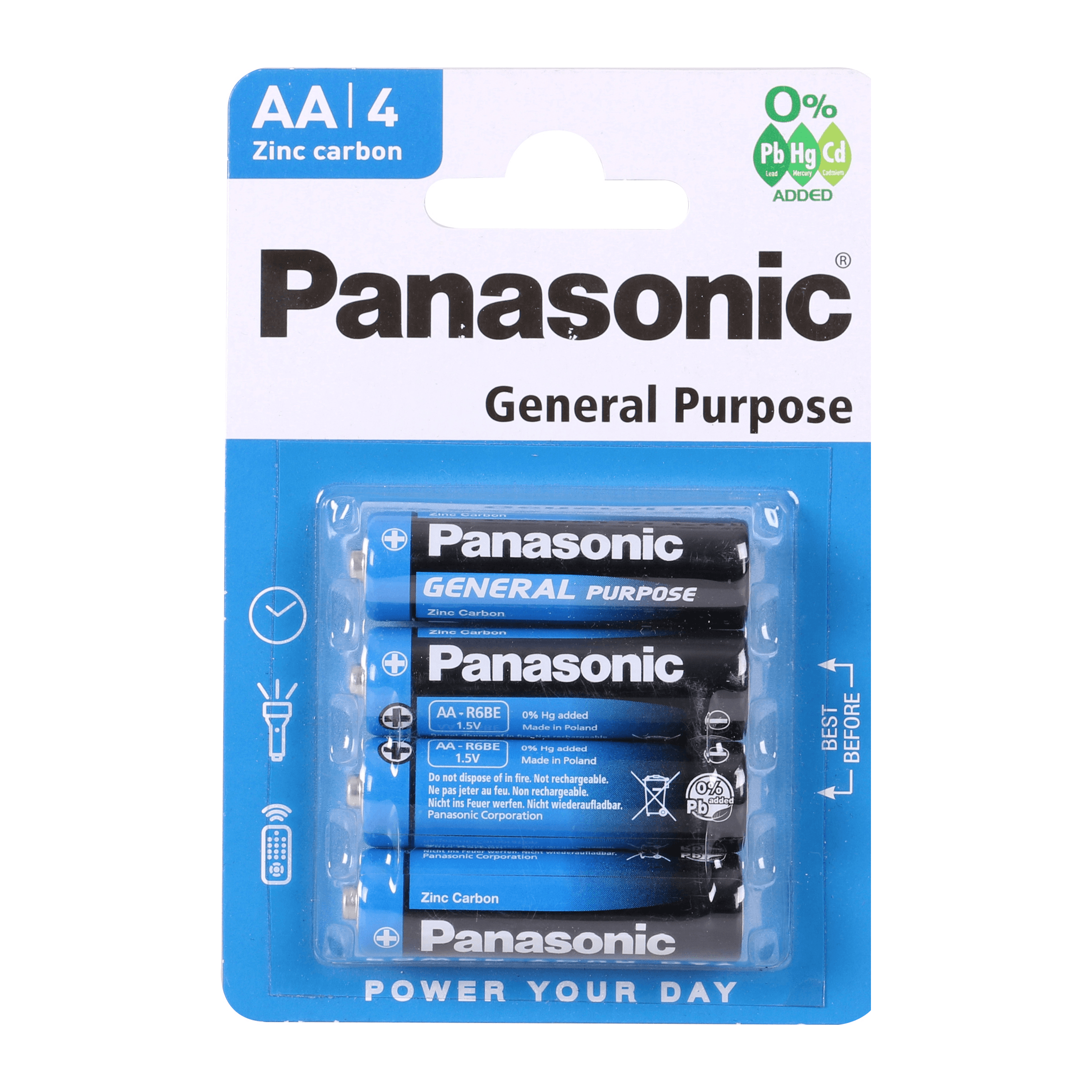 Panasonic AA Salzbatterien R06, praktische 4er-Vorratspackung
