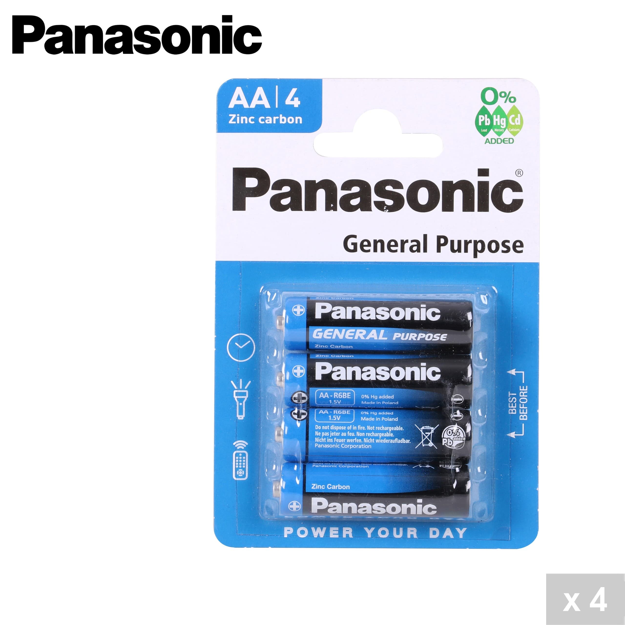 Panasonic AA Salzbatterien R06, praktische 4er-Vorratspackung — 2