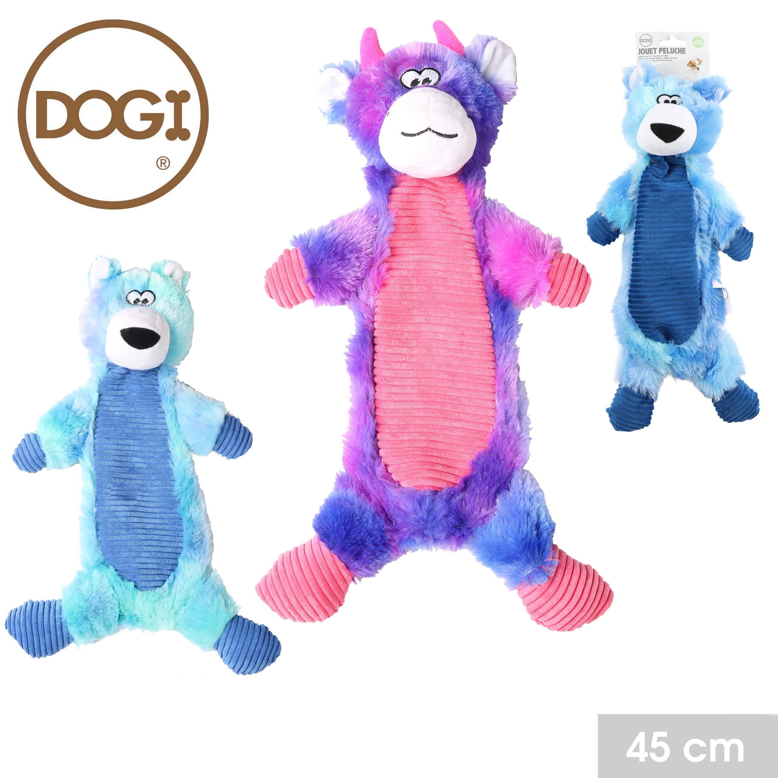 Dogi Plüsch-Hundespielzeug mit Sound, Rosa, 45 cm — 2