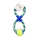 Dogi Seilspielzeug Hund in Achterform mit Tennisball, Blau