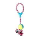 Dogi Seilspielzeug Hund mit Y-Griff und Tennisball, Rosa