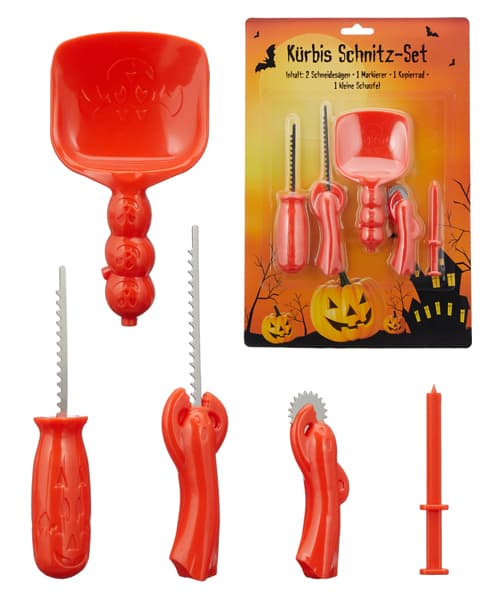 Kürbis Schnitz-Set 5-teilig, ABS/Edelstahl