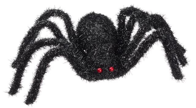 Schwarze Halloween-Spinne mit roten Augen, D 70 cm