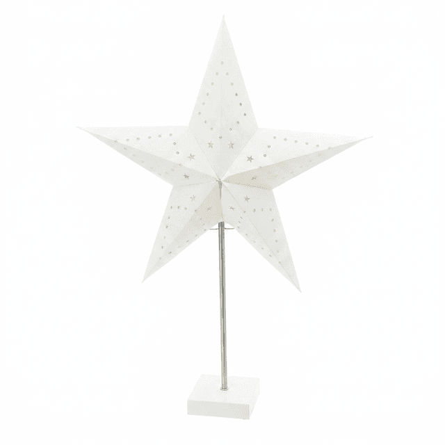 Papierstern Tischleuchte auf Metallfuss, 60 cm