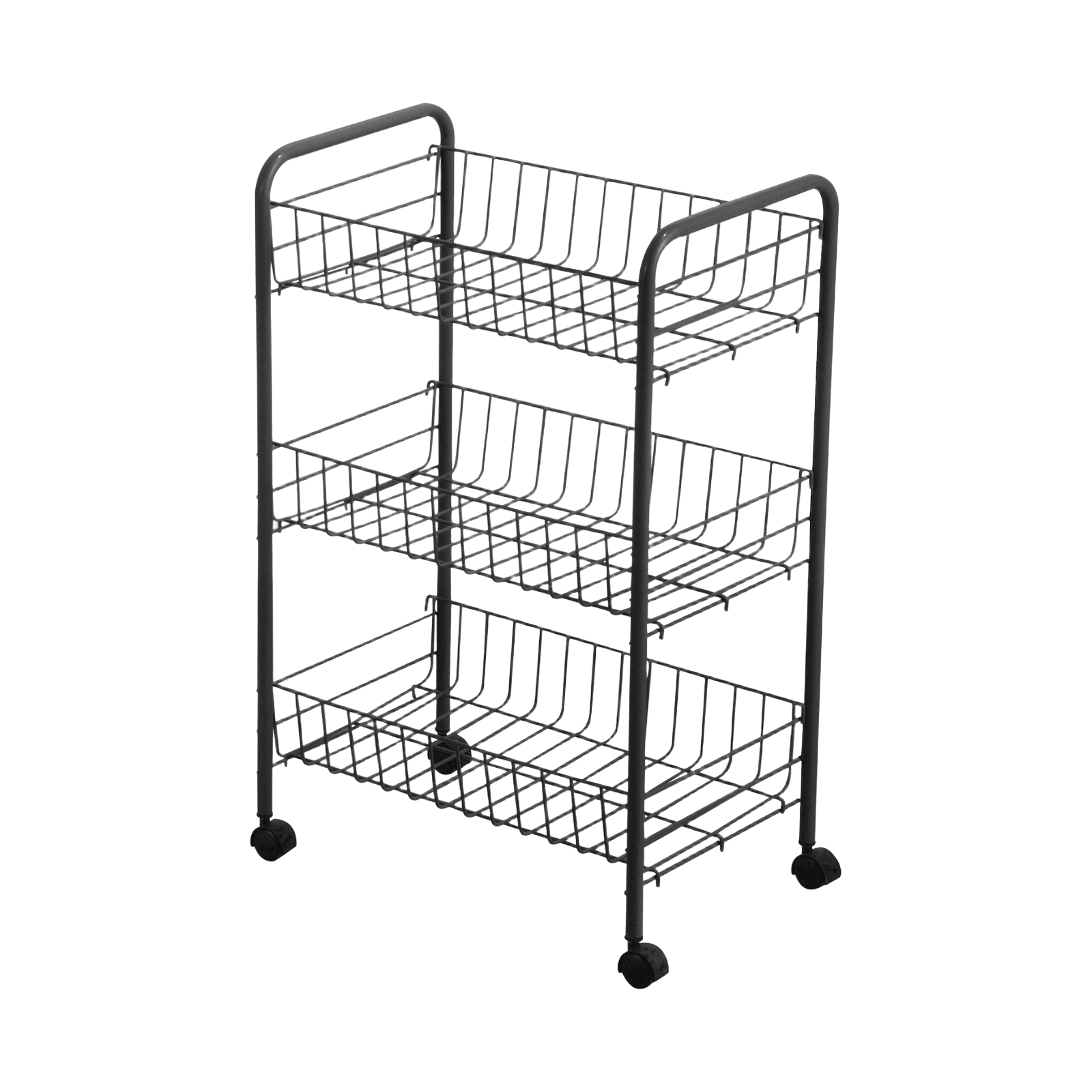 Le Storage Metallregal mit 3 Körben, Schwarz, 38x26x60 cm