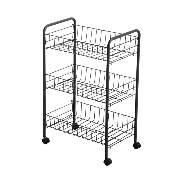 Le Storage Metallregal mit 3 Körben, Schwarz, 38x26x60 cm