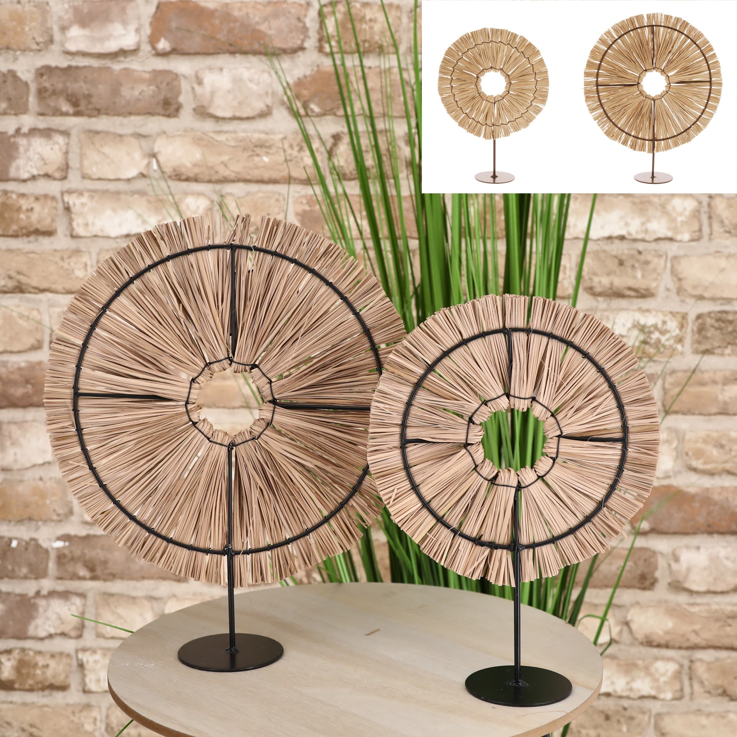 Deko-Objekt Seegras 2er-Set, natürlicher Boho-Look — 2