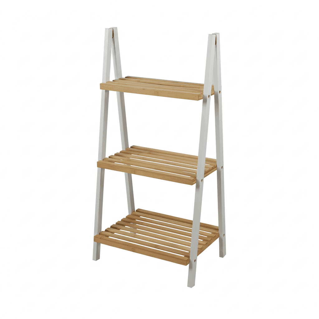 Bambus Pyramidenregal, 3 Ebenen, 40 x 30 x 81,5 cm
