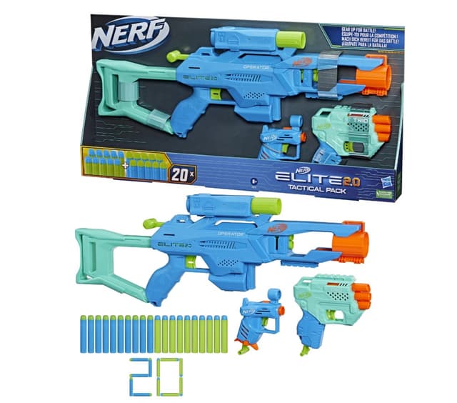 Nerf Elite 2.0 Tactical 3-Blaster Pack, Darts-Set