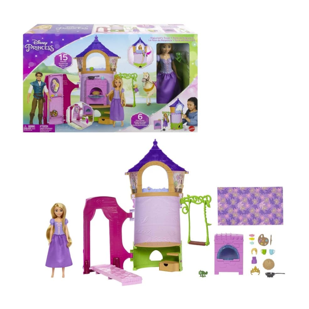 Disney Princess Rapunzel Turm mit Puppe und Zubehör, 35 cm