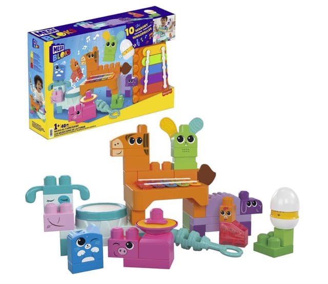 Mega Bloks Sensorisches Bauset – Bauernhoftiere, 45 Teile