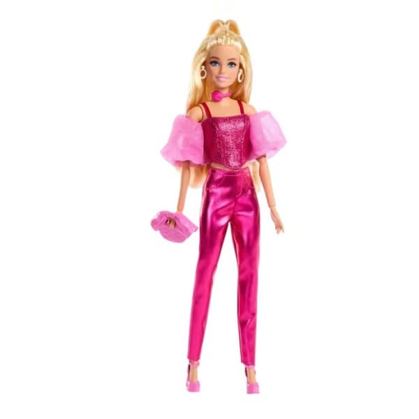 Barbie Deluxe Style Puppe, pinkes Metallic-Outfit