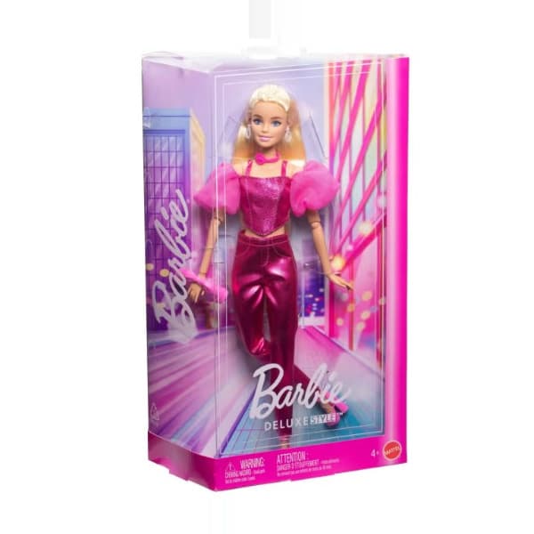 Barbie Deluxe Style Puppe, pinkes Metallic-Outfit — 2