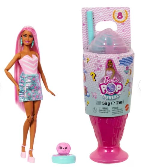 Barbie Pop Reveal Treat Serie – Modepuppe mit Haustier