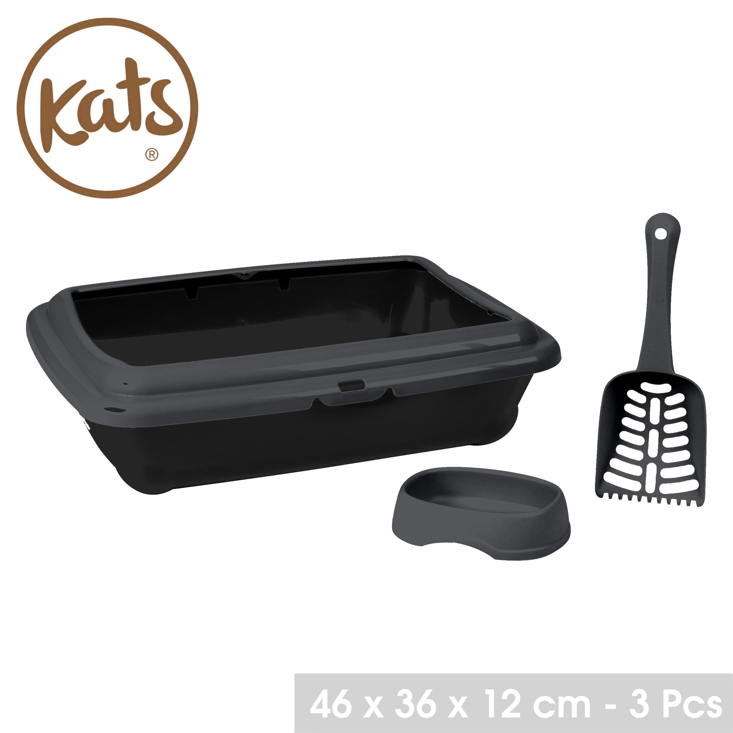 Katzentoilette im Set mit Napf und Schaufel, 46 cm — 2