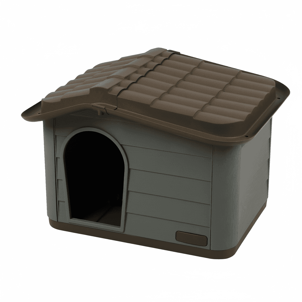Hundehütte mit Zugstange, 60 × 51 × 41 cm