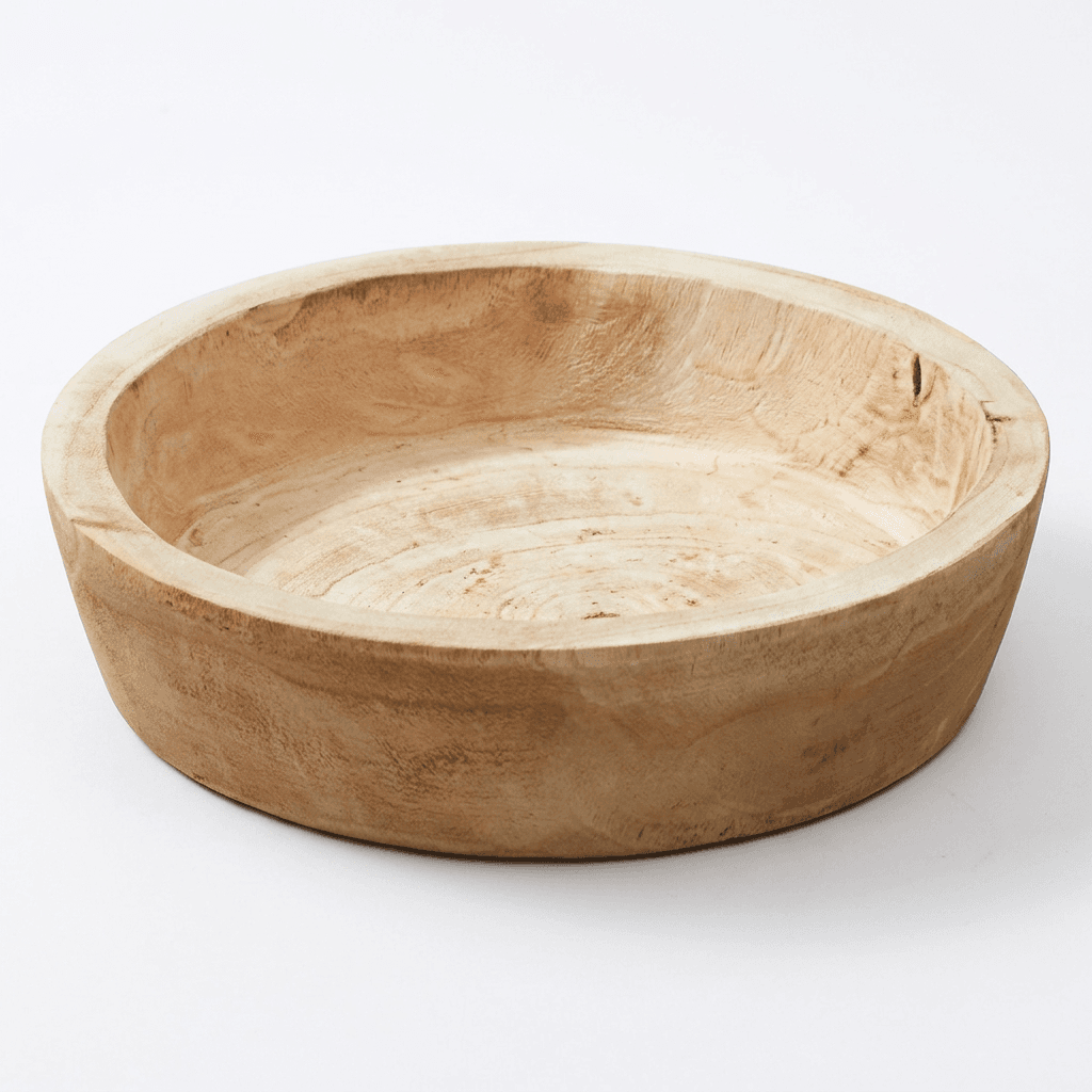 Dekoschale aus Paulownia-Holz, rund, D 34 cm