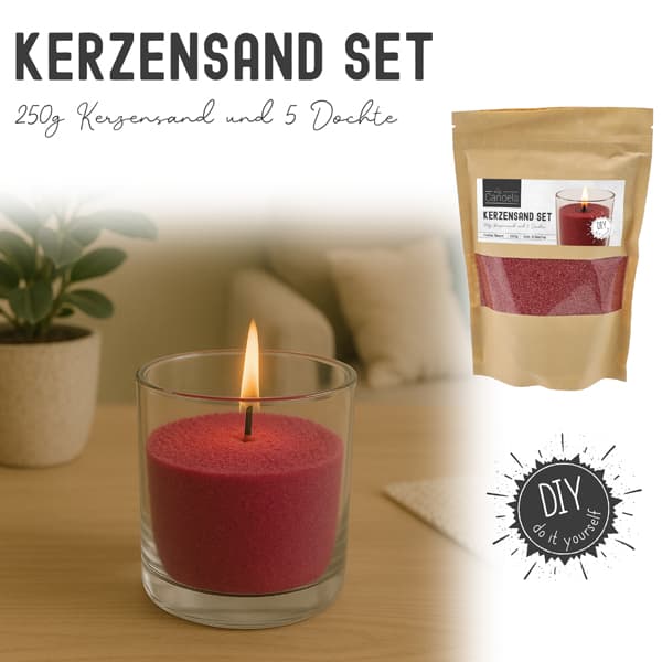 DIY Kerzensand-Set mit Dochten, 250 g – Beereton