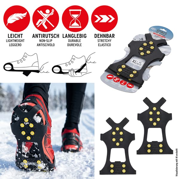 Schuhspikes mit Edelstahl-Anti-Rutsch-System, 2er Set