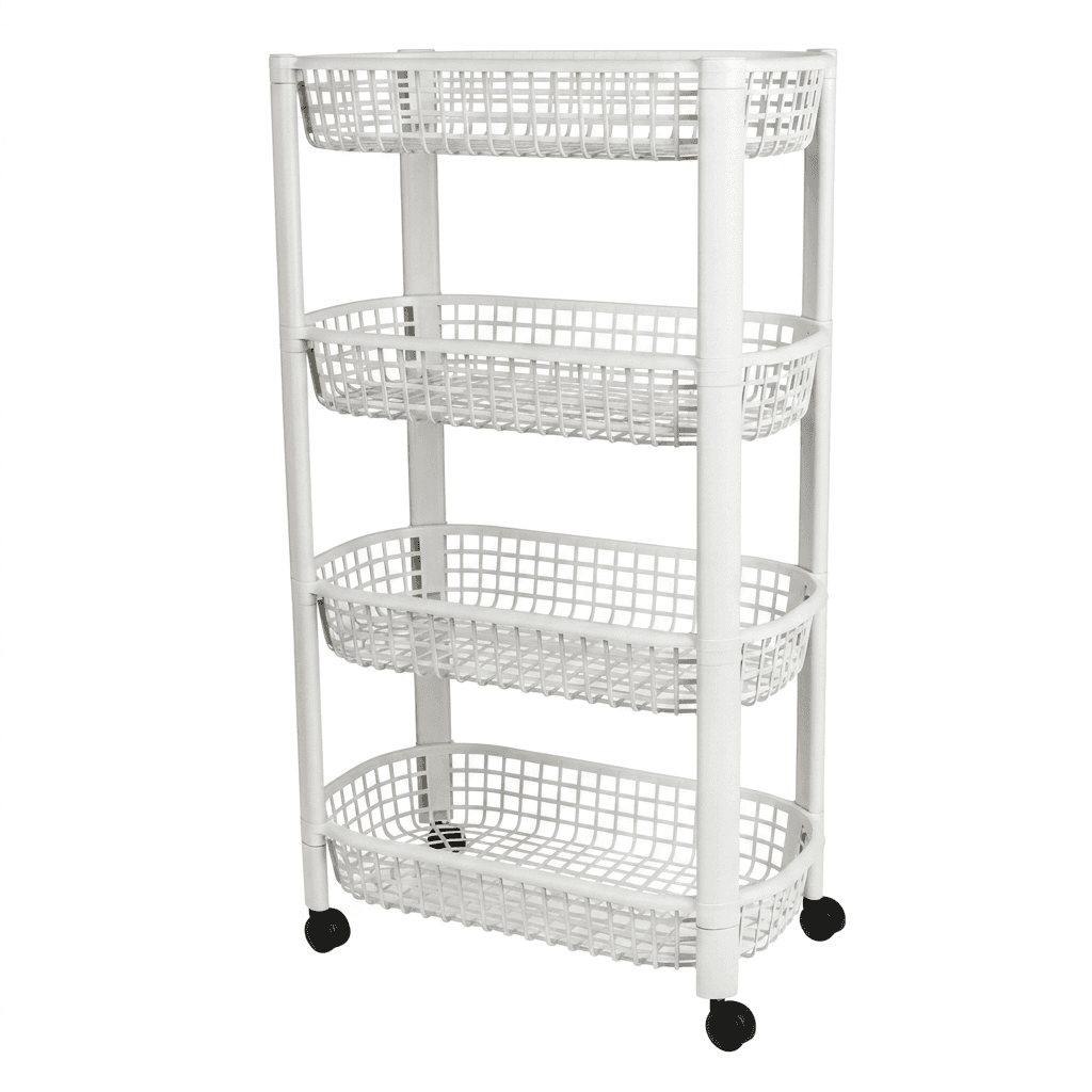 Servierwagen mit 4 Etagen, 46,5x26x78,8 cm, Pure