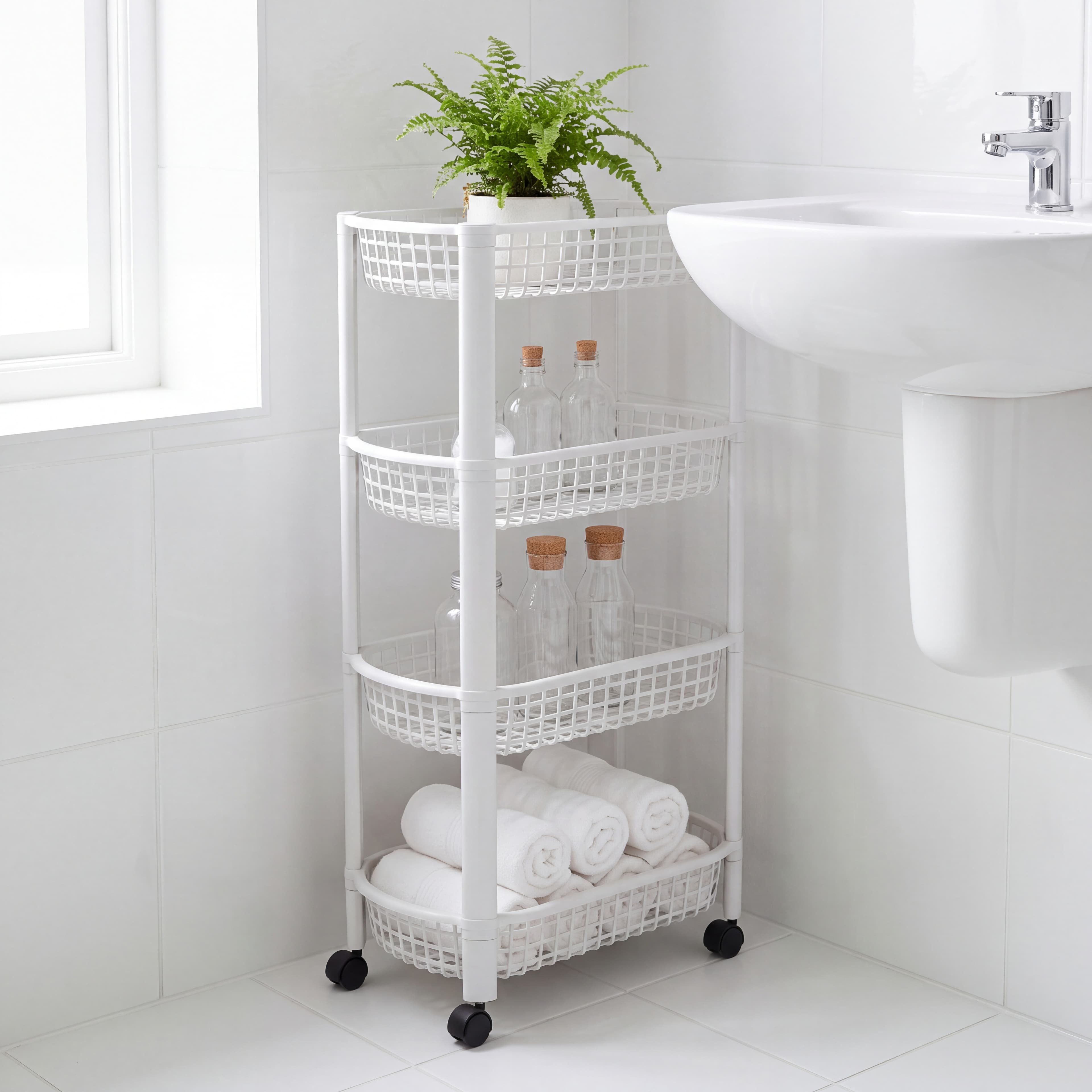Servierwagen mit 4 Etagen, 46,5x26x78,8 cm, Pure — 2