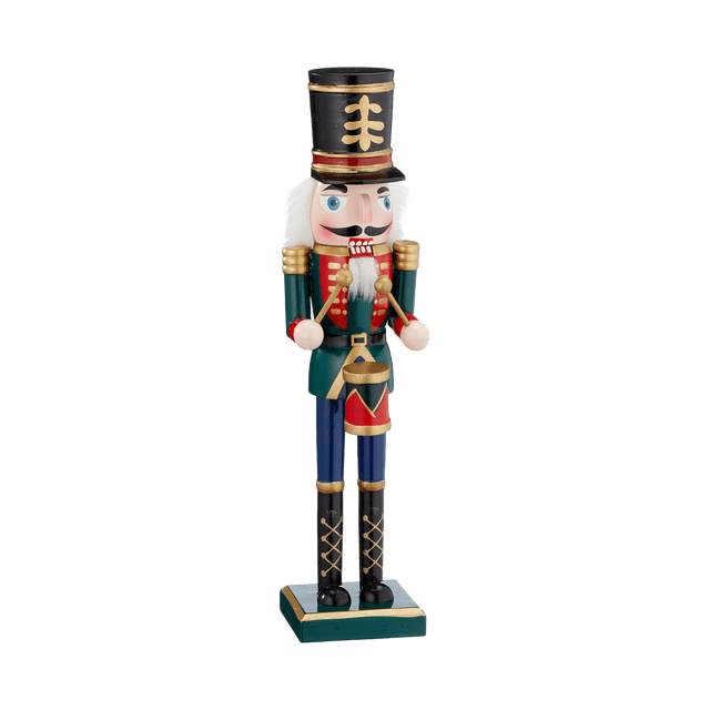 Traditioneller Nussknacker Holzfigur, Trommler, 38 cm