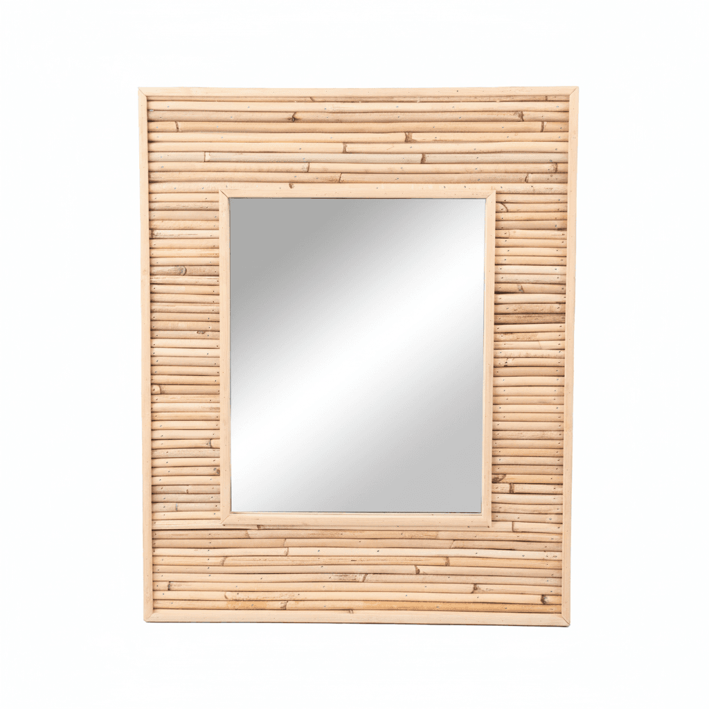 Spiegel aus Rattan und Bambus, 45 x 55 cm
