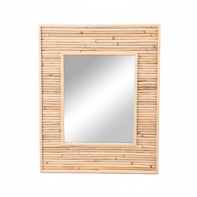Spiegel aus Rattan und Bambus, 45 x 55 cm