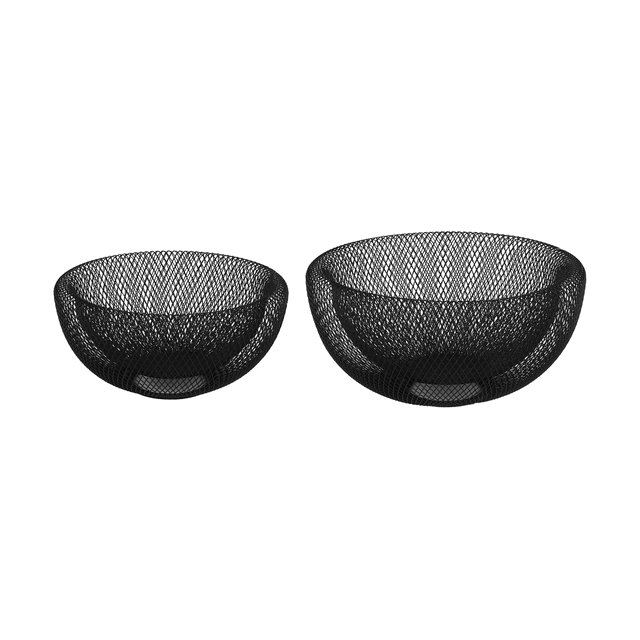 2 Obstkörbe Modern Spirit, Schwarz, Ø 30 und Ø 22 cm