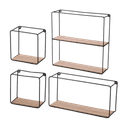 Regalset „Modern Spirit“ 4-teilig aus Holz und Metall, Schwarz