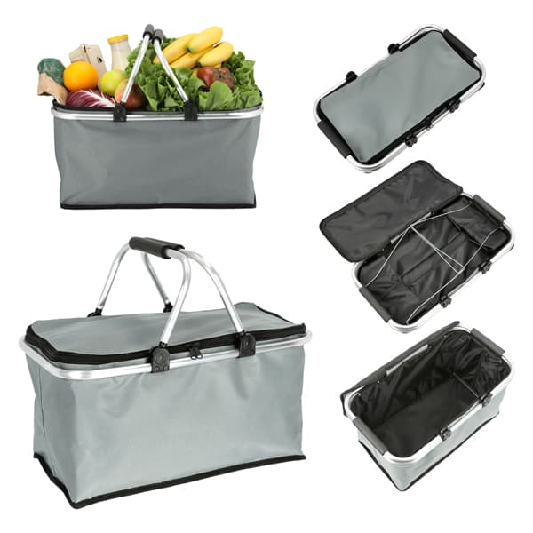 Faltbarer Einkaufskorb Grau, 47 x 25 x 29 cm, bis 12 kg