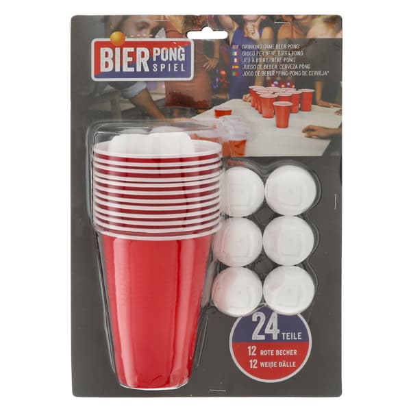 Bierpong Trinkspiel, 24-teiliges Partyset