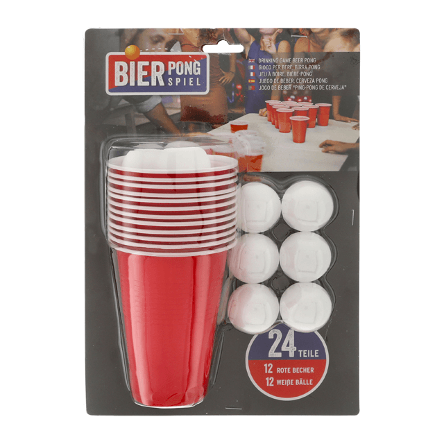 Bierpong Trinkspiel, 24-teiliges Partyset