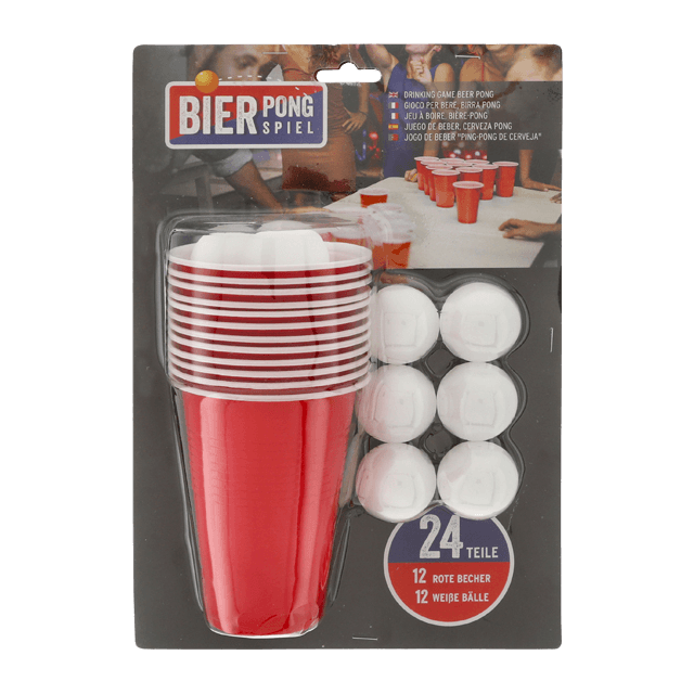 Bierpong Trinkspiel, 24-teiliges Partyset
