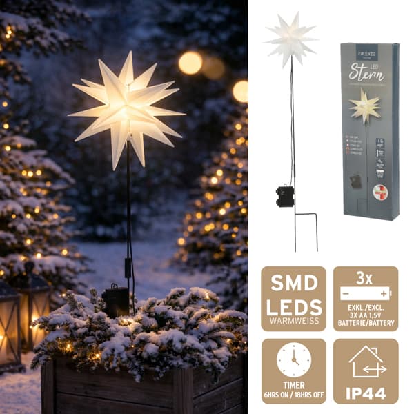 LED Stern mit Erdspiess für den Aussenbereich, D 35 cm