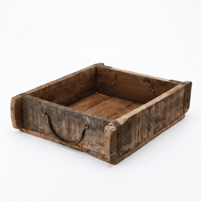 Holzkiste Ziegelform aus Altholz, 30 × 25 × 8 cm