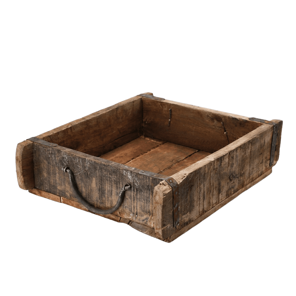 Holzkiste Ziegelform aus Altholz, 30 × 25 × 8 cm