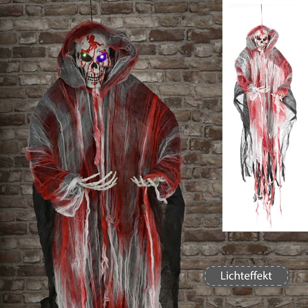 Blutiger Sensenmann mit LED Augen, 150 cm