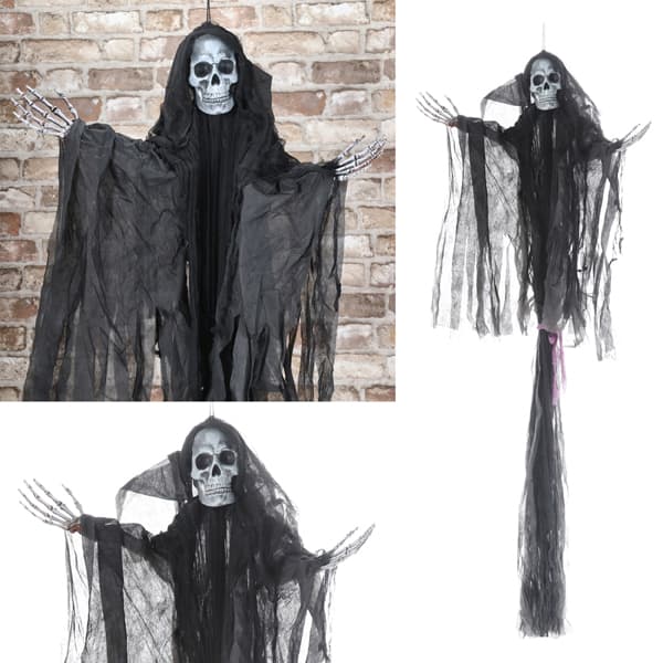 Deko Sensenmann mit Totenkopf und Skeletthänden, 150 cm