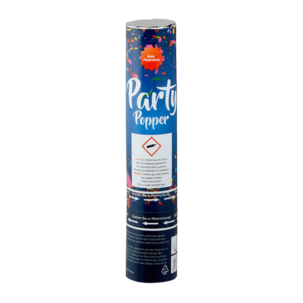 Party Popper De Luxe mit Konfetti und Luftschlangen, 20 cm