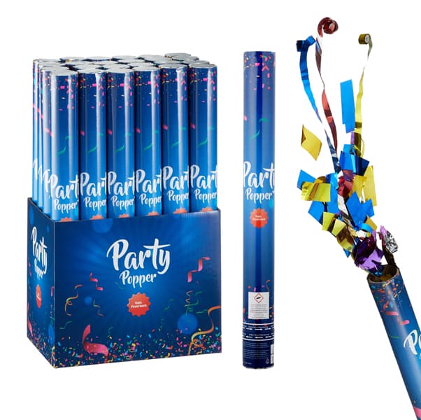 Party Popper De Luxe, 40 cm, mit Konfetti & Luftschlangen