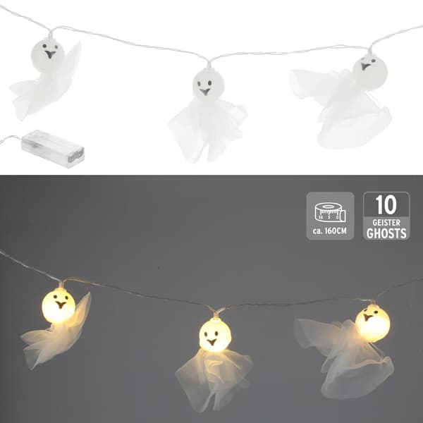 LED Lichterkette Geister, 10er-Set, D 160 cm