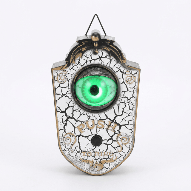 Animierte Halloween-Türklingel mit beweglichem Auge, 11 × 7 × 18 cm