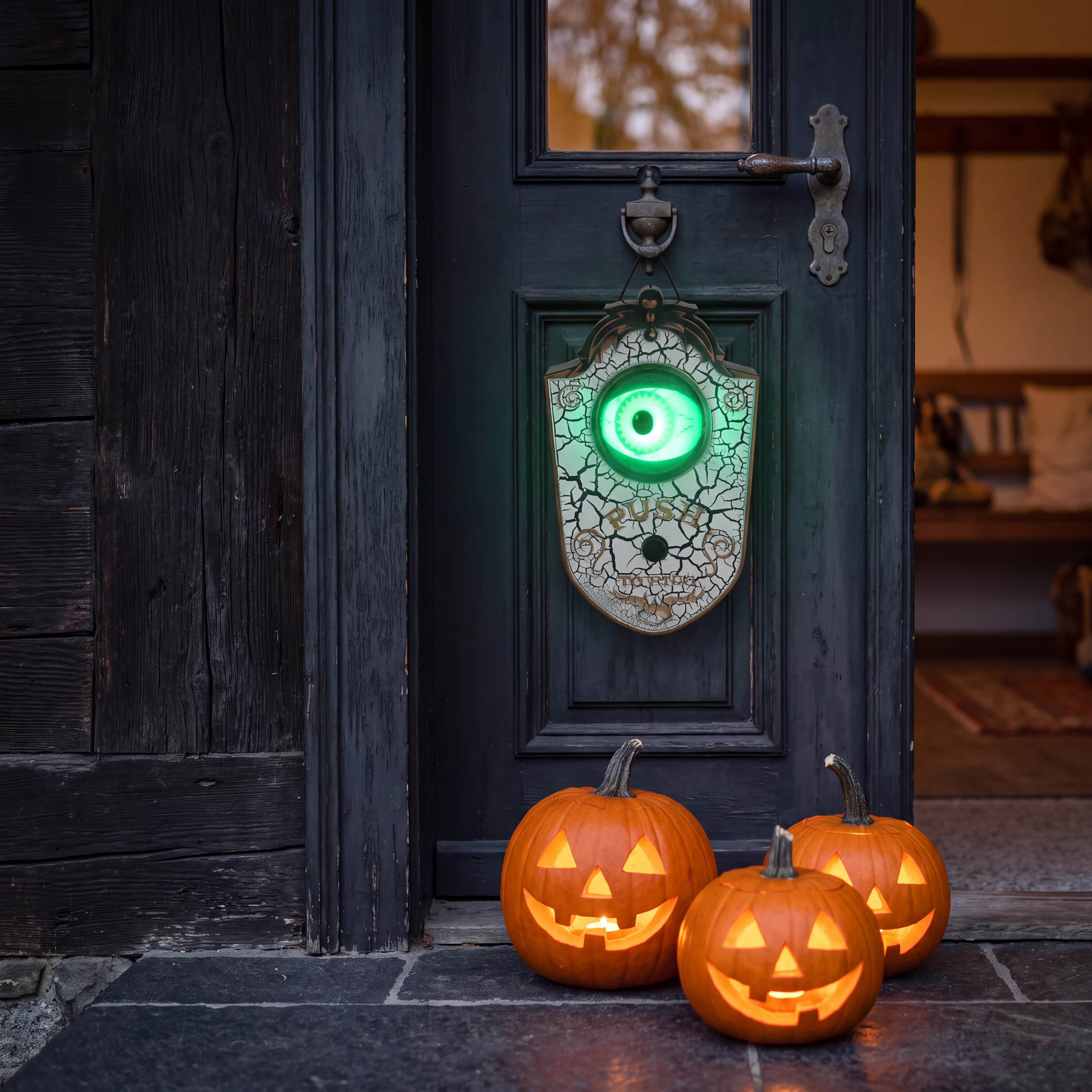 Animierte Halloween-Türklingel mit beweglichem Auge, 11 × 7 × 18 cm — 2