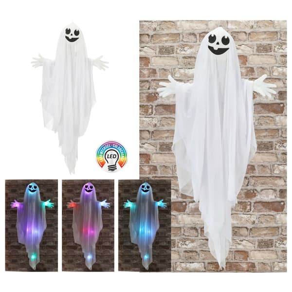 LED-Geist mit Händen, bunte Lichteffekte, H 90 cm