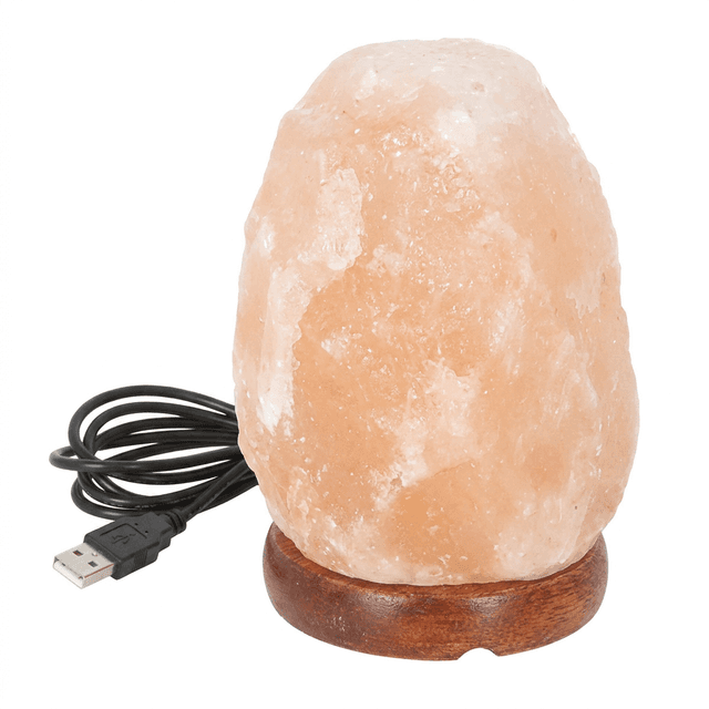 Salzkristall-Leuchte mit USB, D 8 cm, Höhe 12 cm