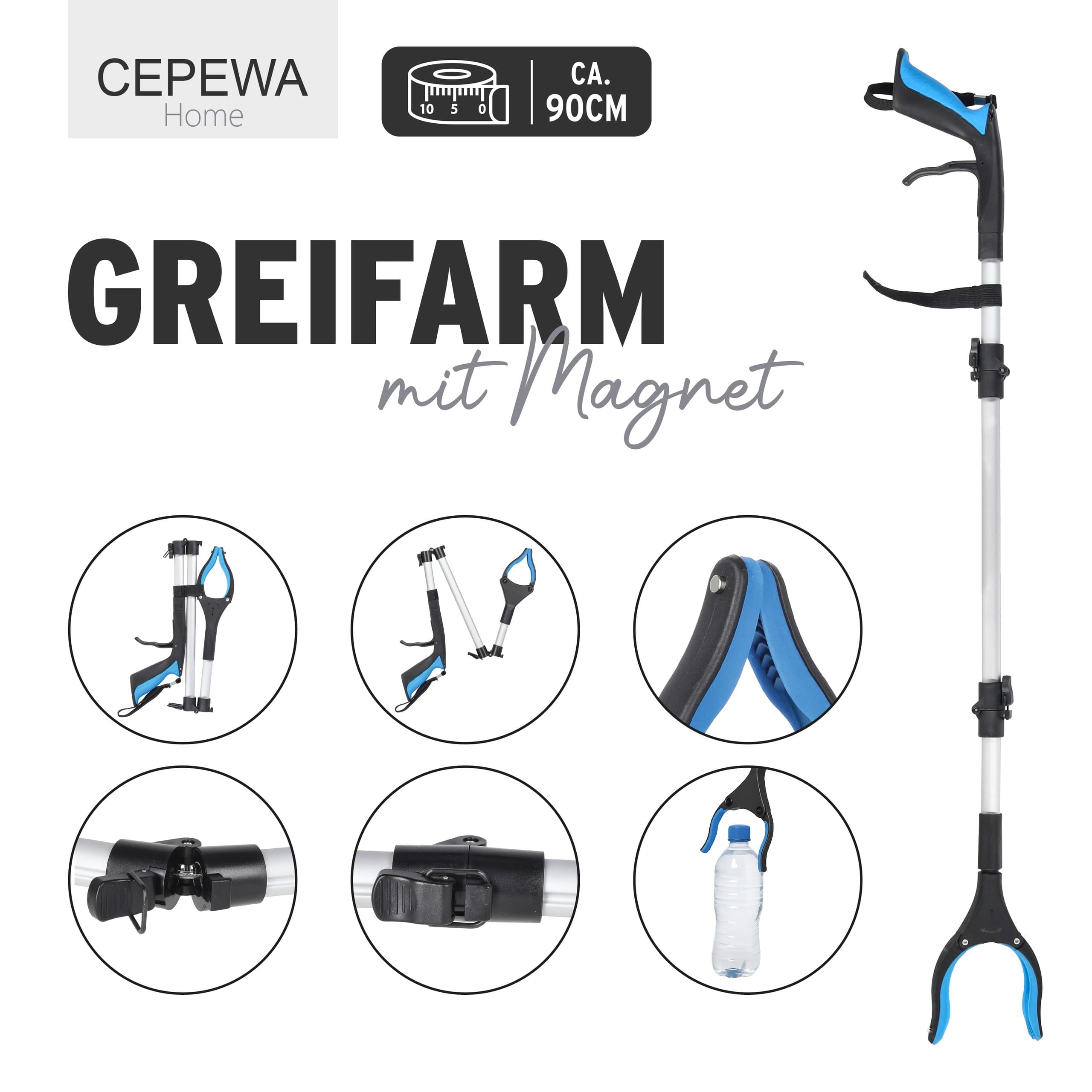 Greifarm mit Magnet, faltbar, ca. 90 cm — 2