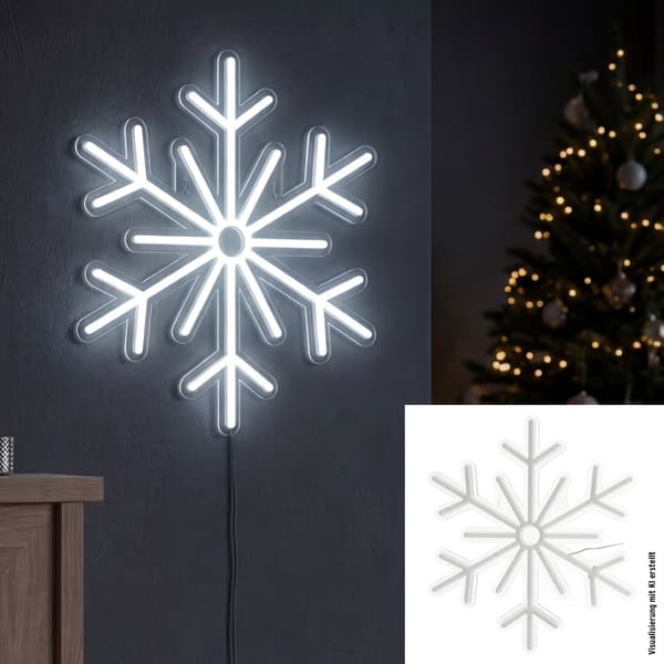 LED-Neon-Schneeflocke, moderne Weihnachtsdeko